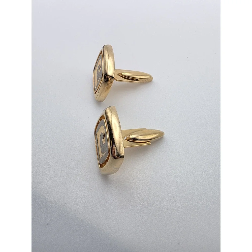 Vintage PIERRE CARDIN‎ Logo Cufflinks Gold & Silver Tones Classy FREE $HIPPING!!